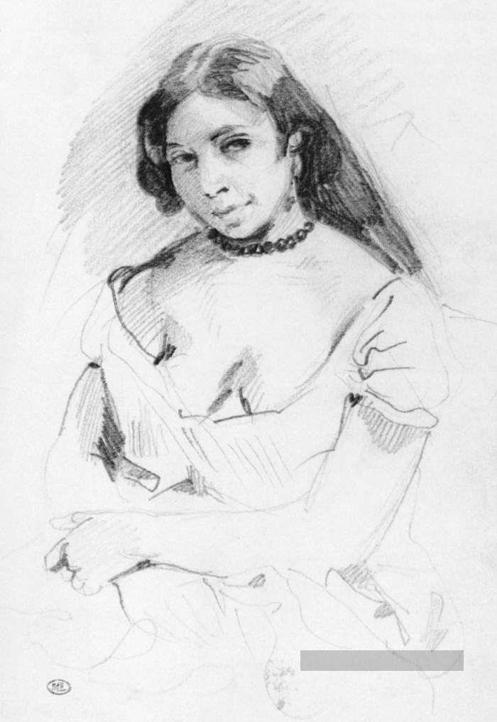 Aspasie esquisse romantique Eugène Delacroix Peintures à l'huile